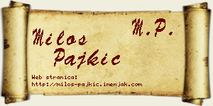 Miloš Pajkić vizit kartica
